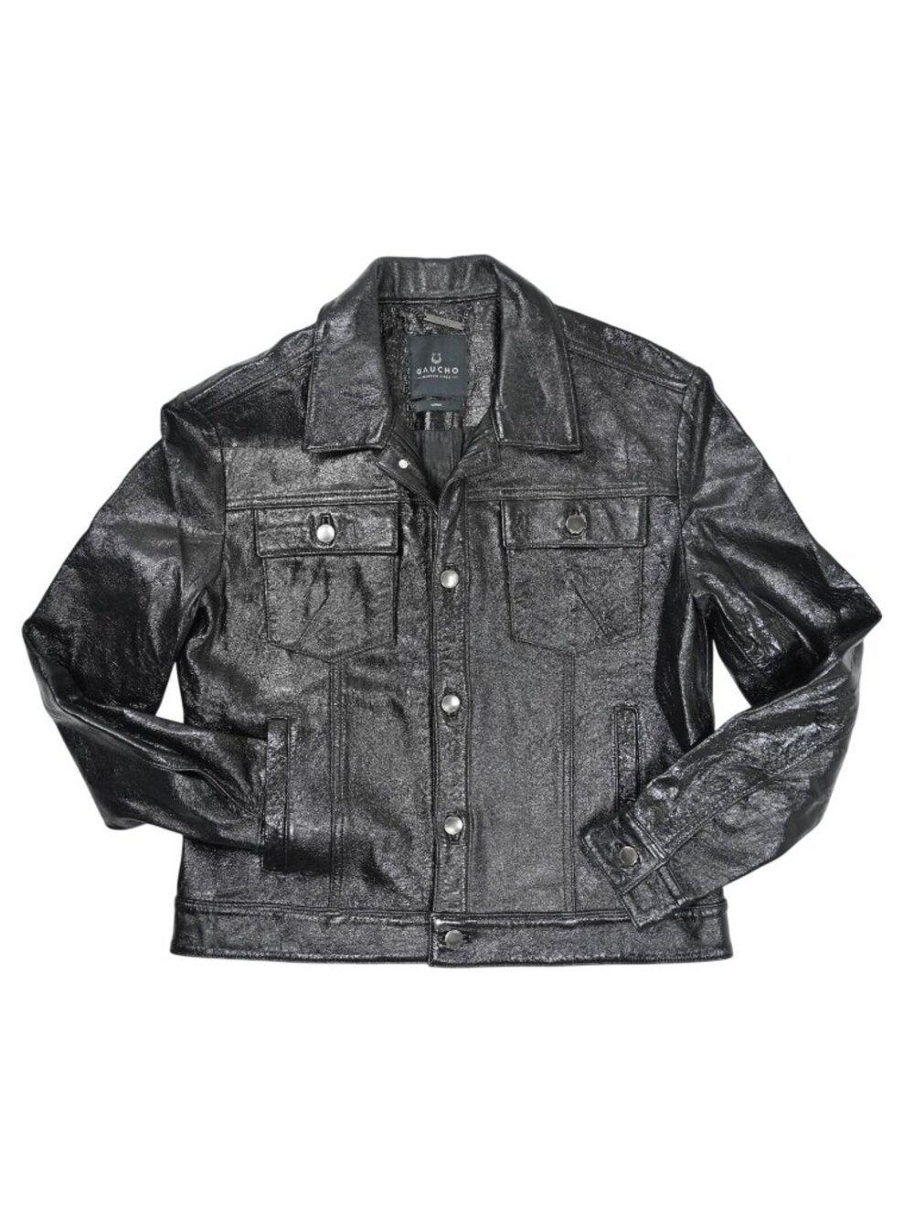 Gaucho Buenos Aires Biker Lacqué Jacket in Black
